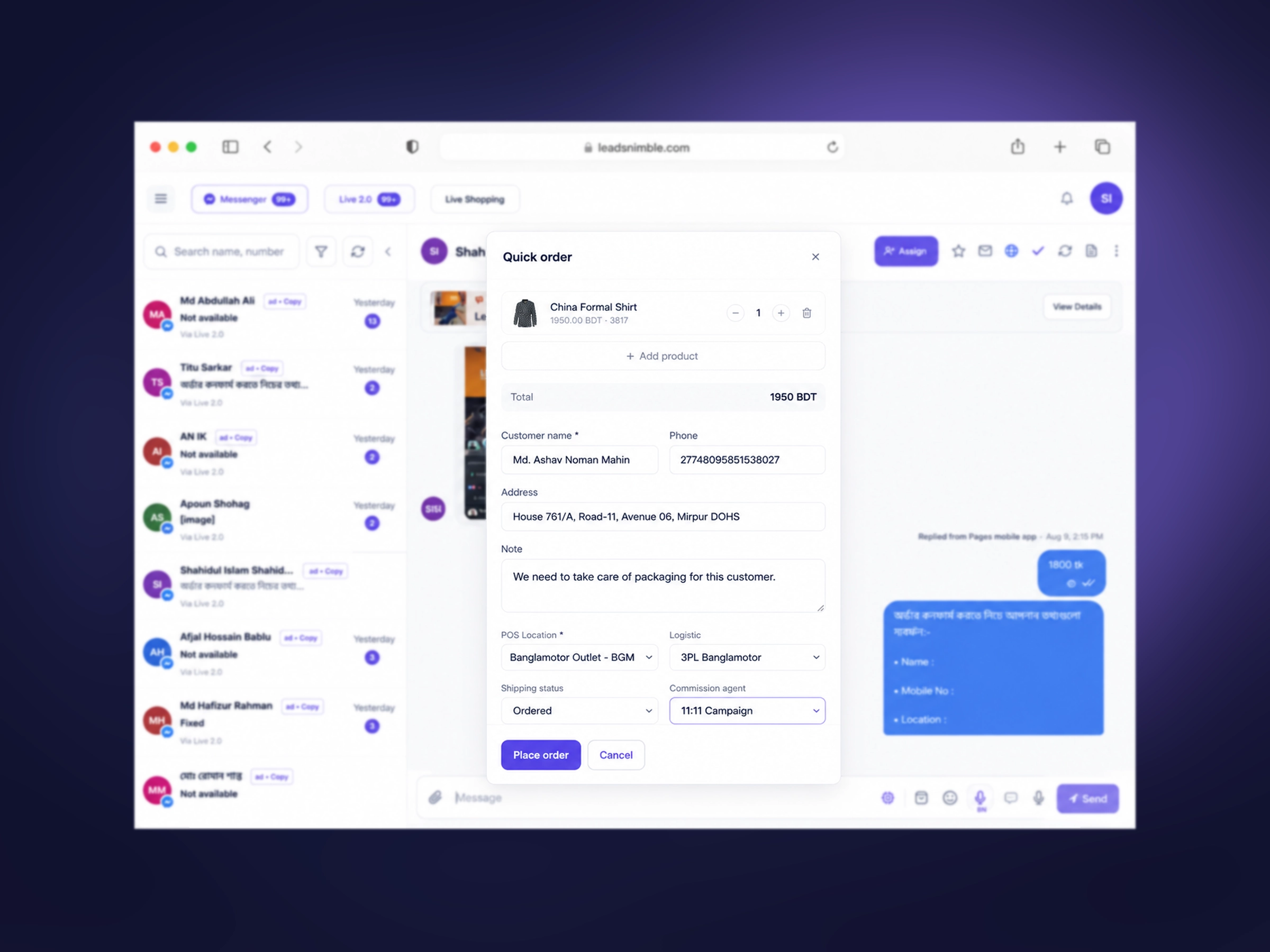 Commerce & In-Chat Selling